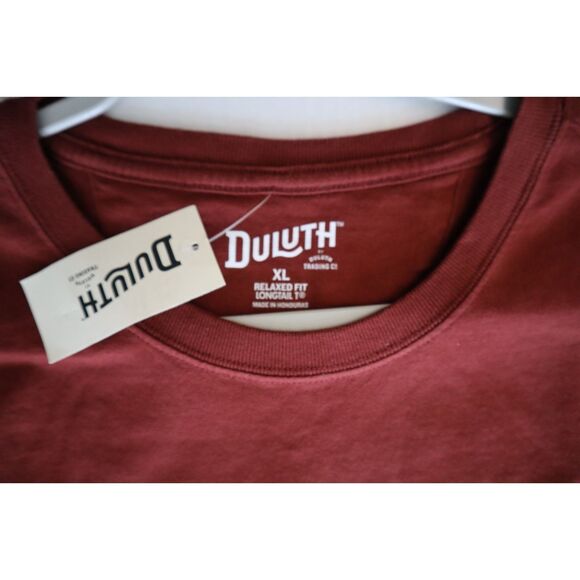 Duluth Men's Sz XL Burgundy Relaxed Fit Longtail L/S Crew Neck T-Shirt w/Pocket - Picture 5 of 10